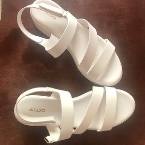 Brand New Aldo White Platform Sandals